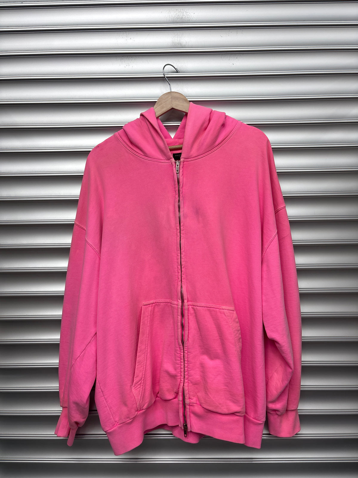 Balenciaga Pink Zip Up Hoodie - L**