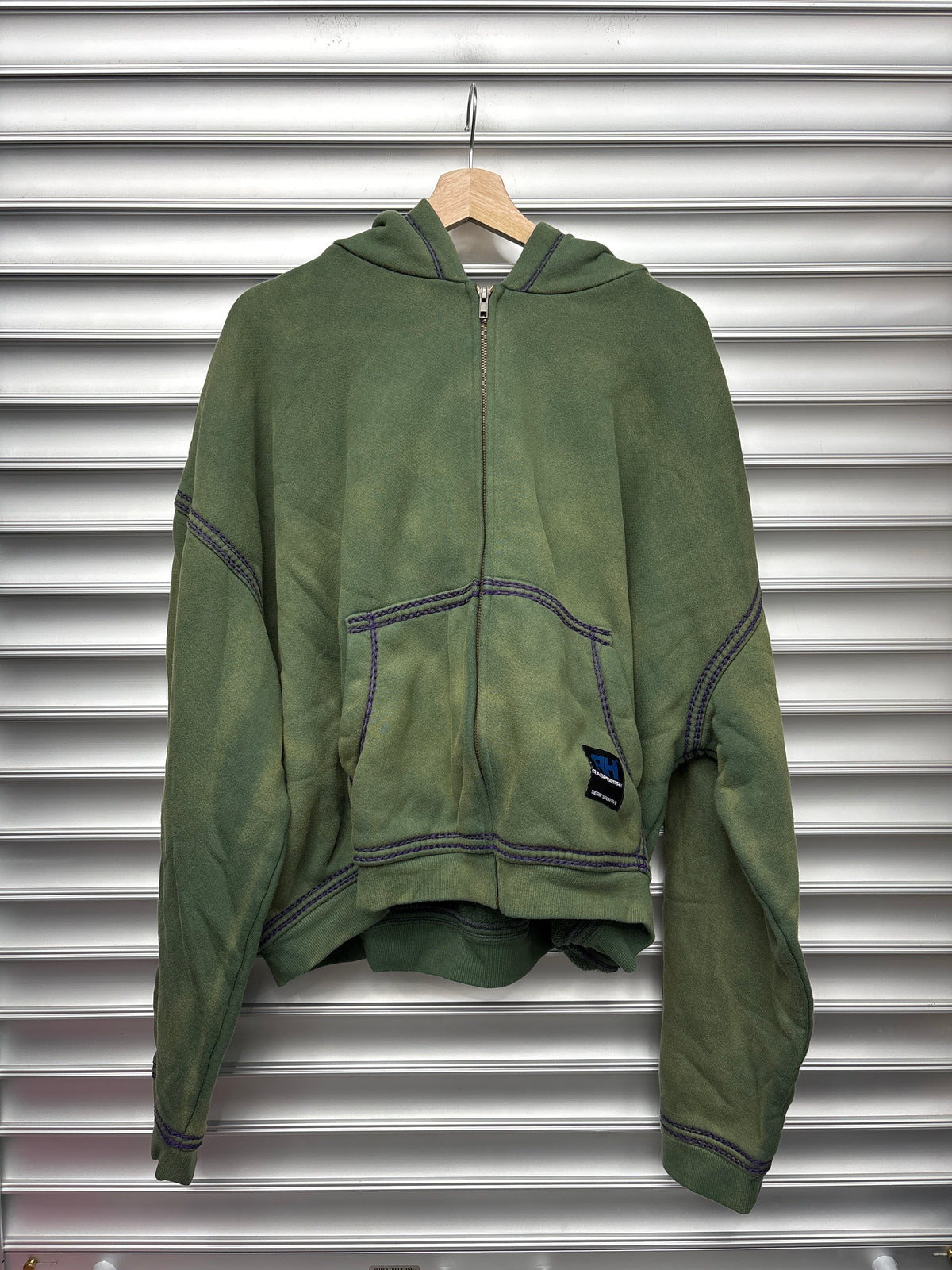 Raspberry Green Skunk Zip Up - XL**
