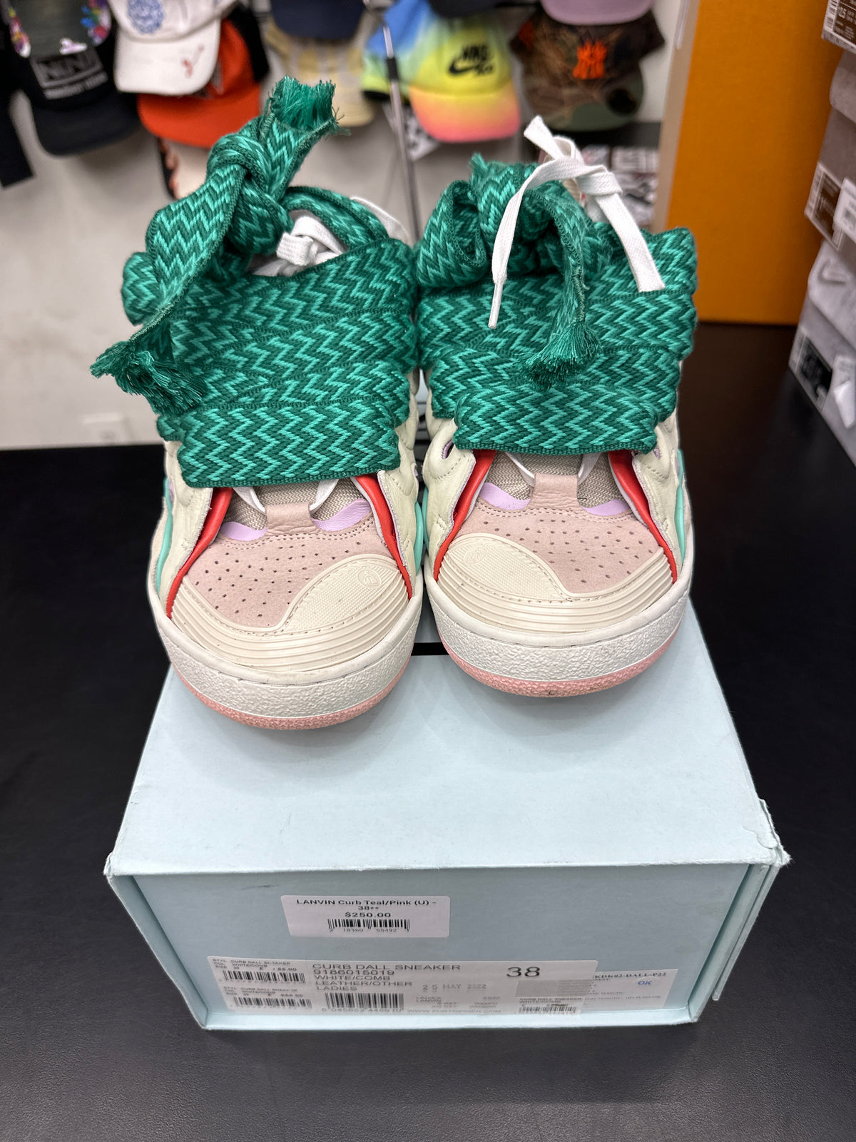 LANVIN Curb Teal/Pink (U) - 38**