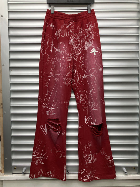 Vertabrae Red All Over Sweatpants - L