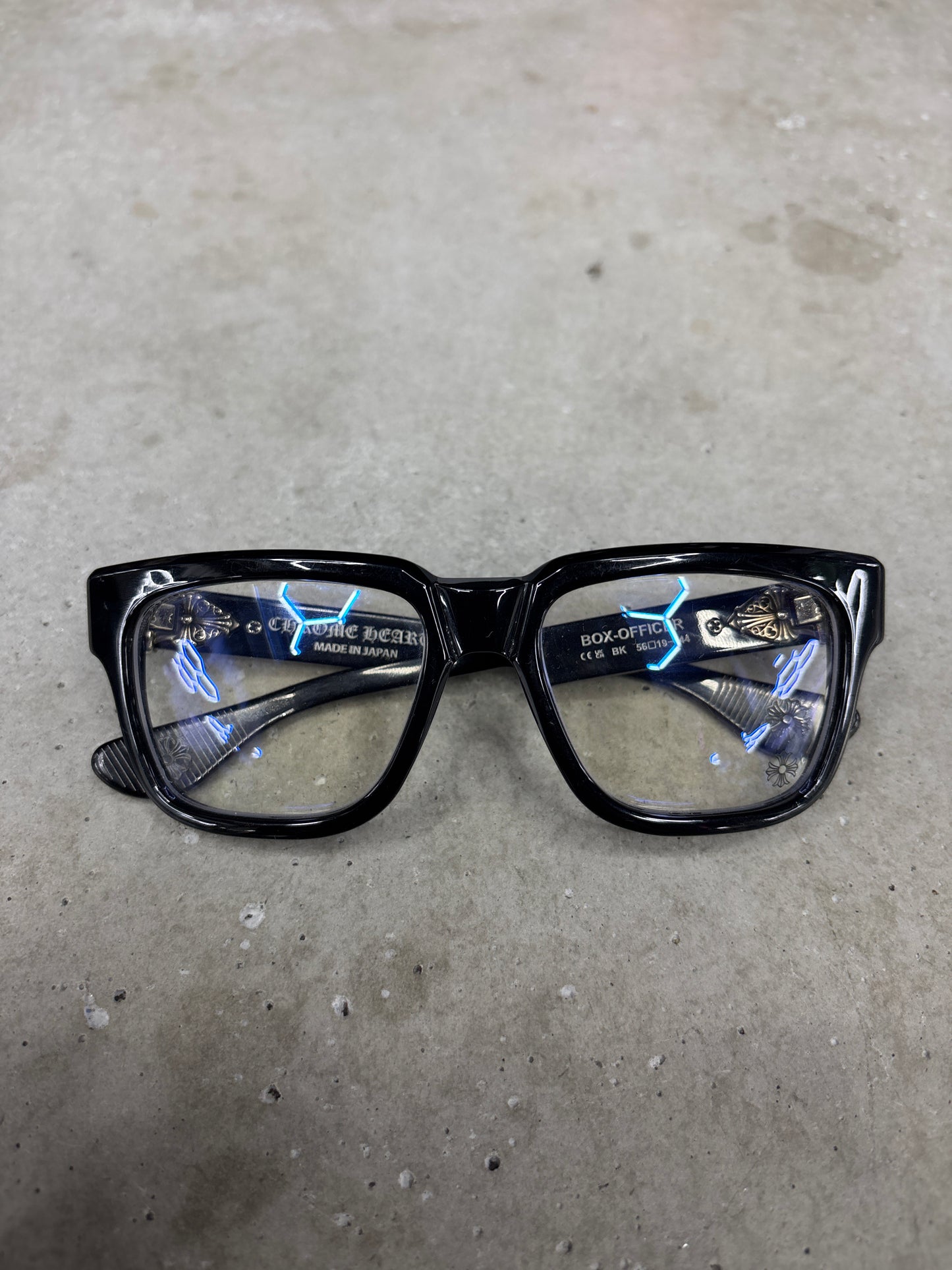 Chrome Hearts Box Officer Black Frames **