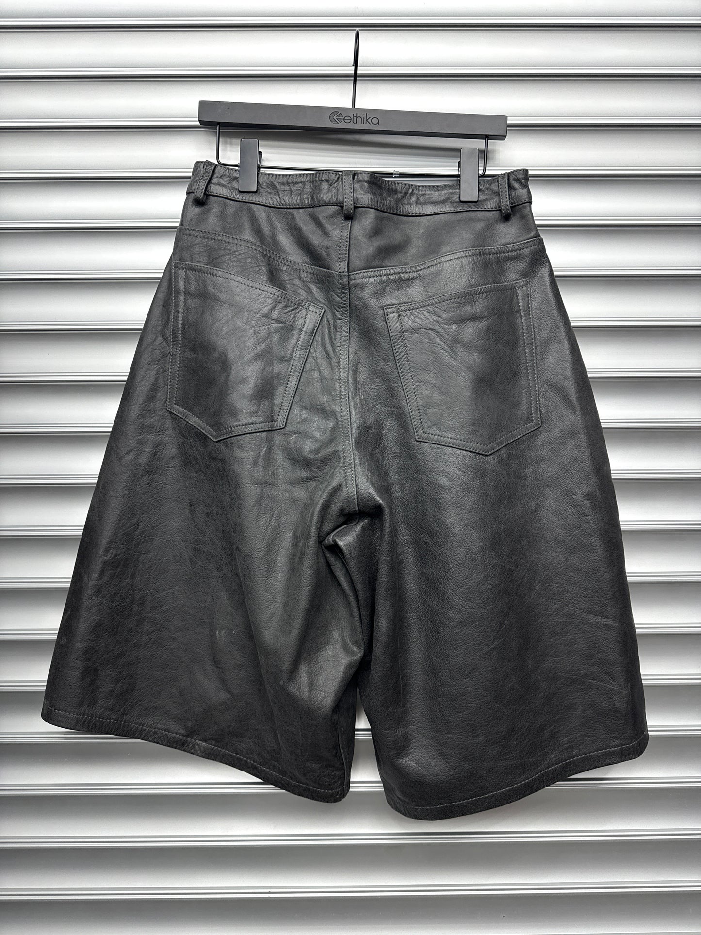 Raspberry Hills Black Leather Shorts - S