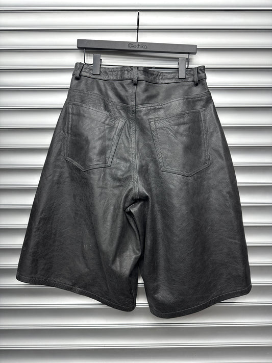 Raspberry Hills Black Leather Shorts - S