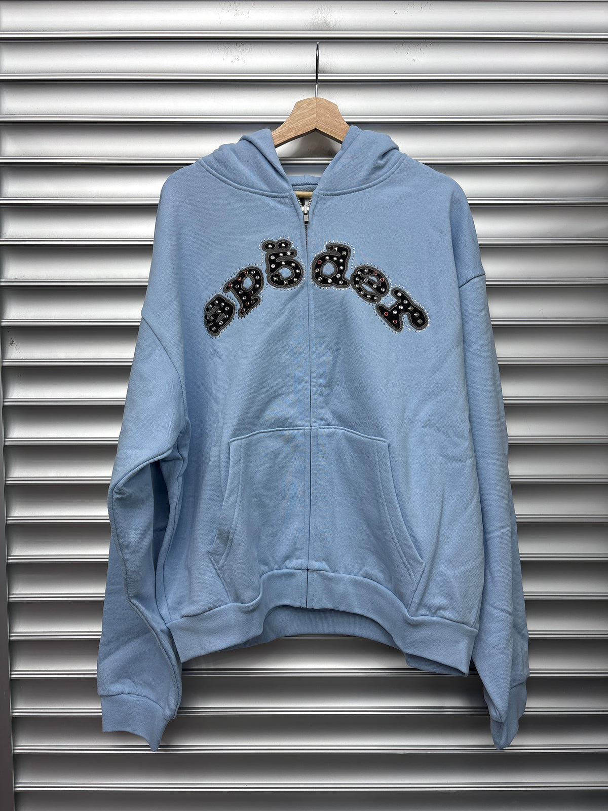 Spider Blue Studded Zip Up - XL**
