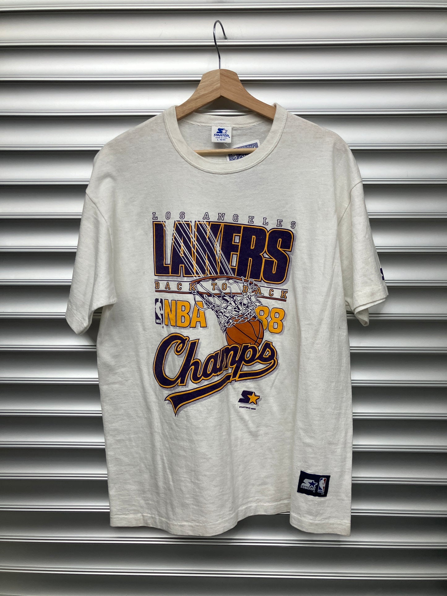 Vintage White Lakers Tee - L
