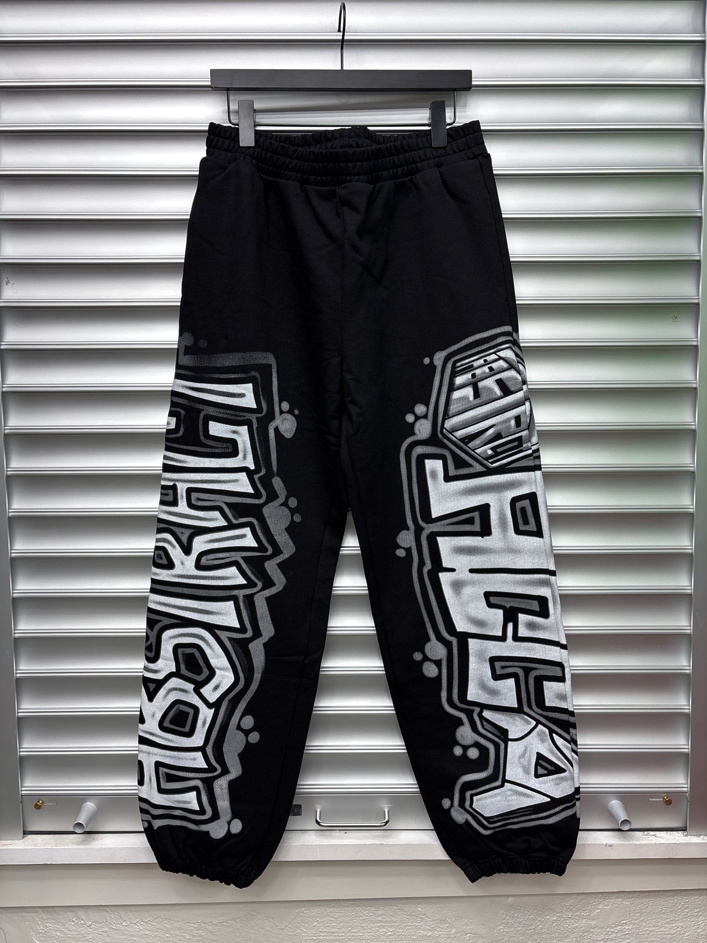 Abstract Money Talks Black Sweatpants - M