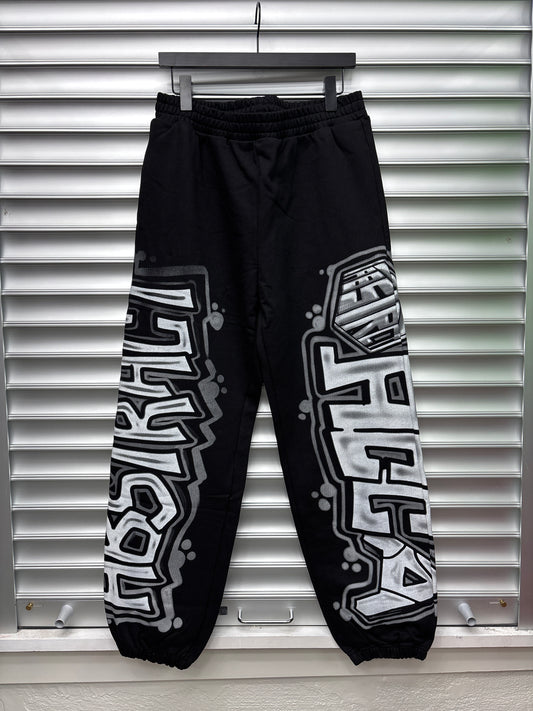 Abstract Money Talks Black Sweatpants - M