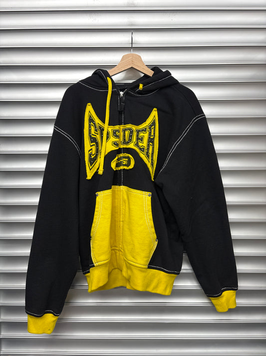 Spider Black Yellow Color Block Hoodie - L**