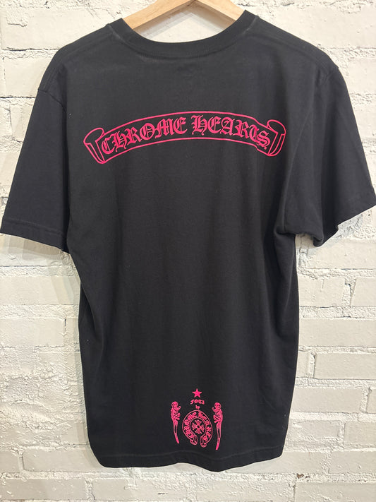 Brand New Black Pink Chrome Hearts FOTI Tee - M
