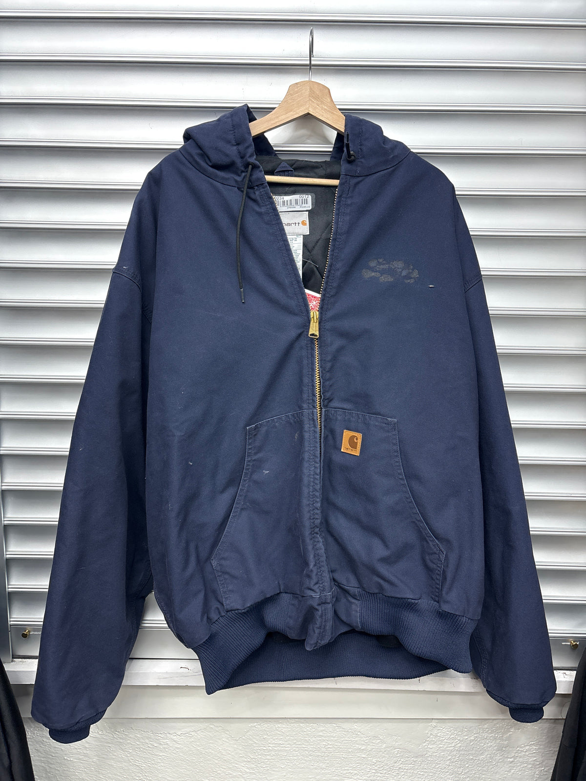 Vintage Carhartt Navy Hooded Jacket - XXXL**