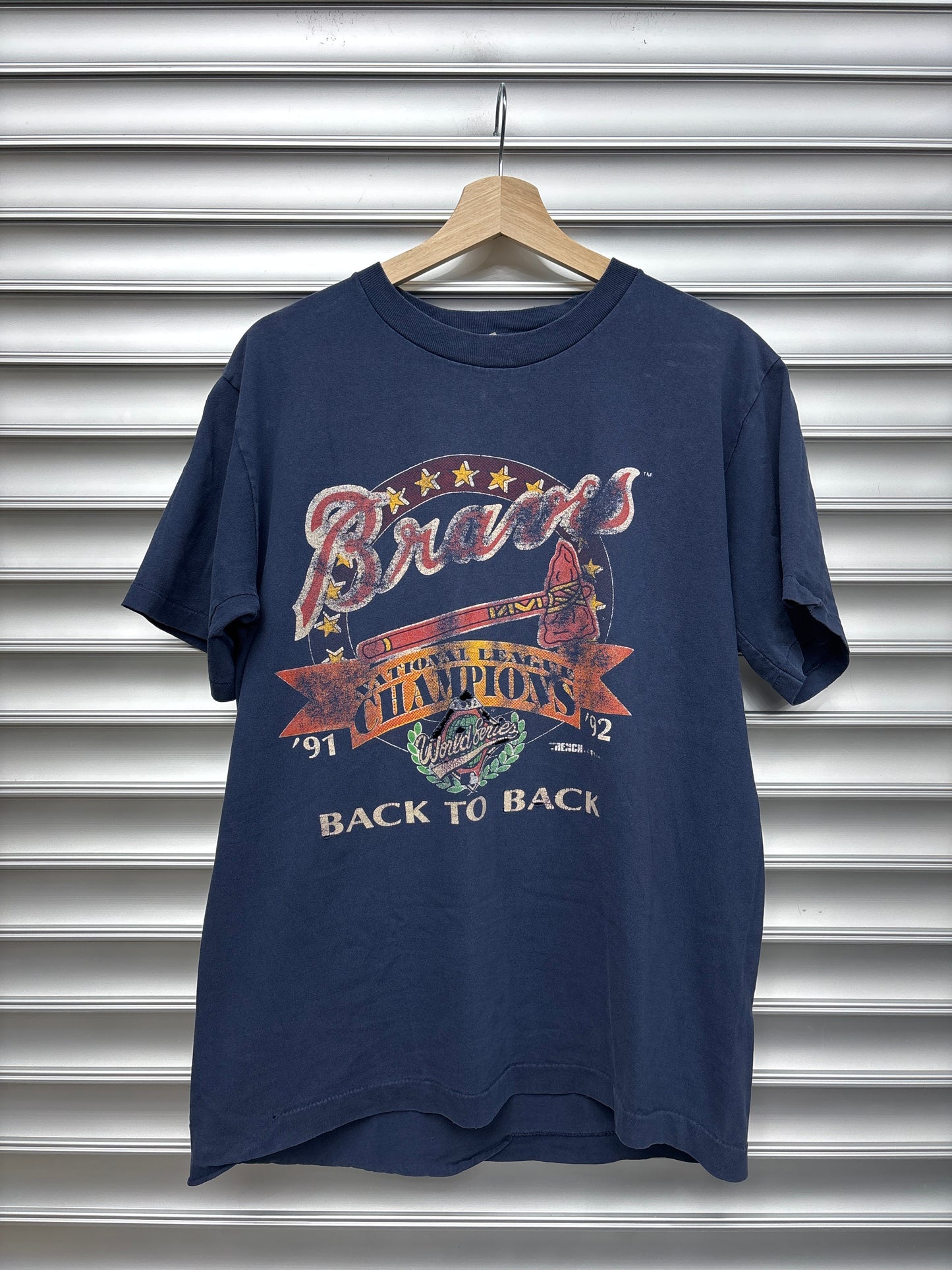 Vintage Navy Braves Tee - L