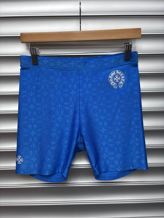Chrome Hearts Blue Silk Shorts - M
