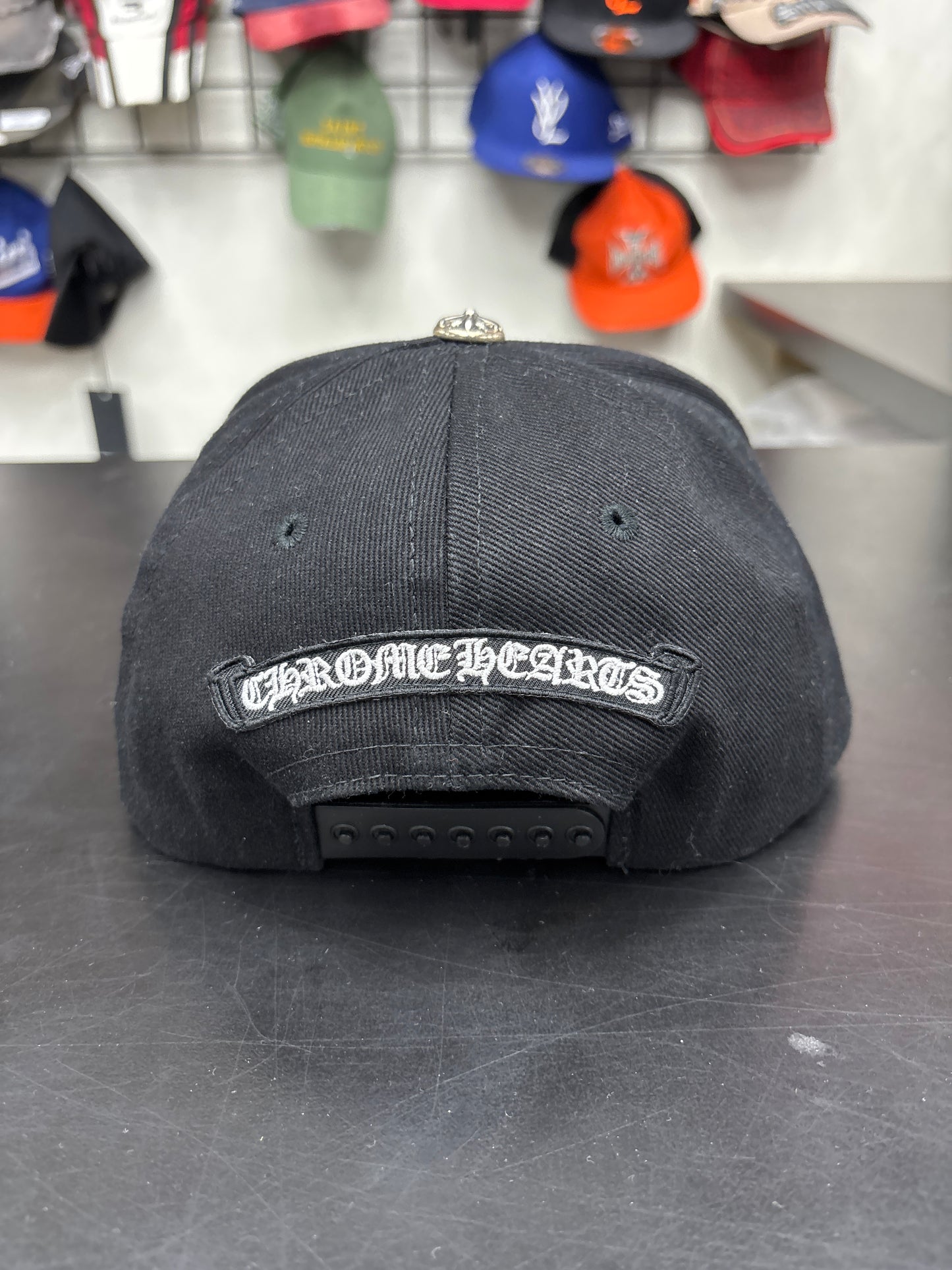 Chrome Heart Black Denim Scroll Hat