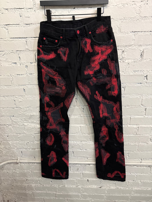 Endless Red Boro Stitch Denim - 30 (K)