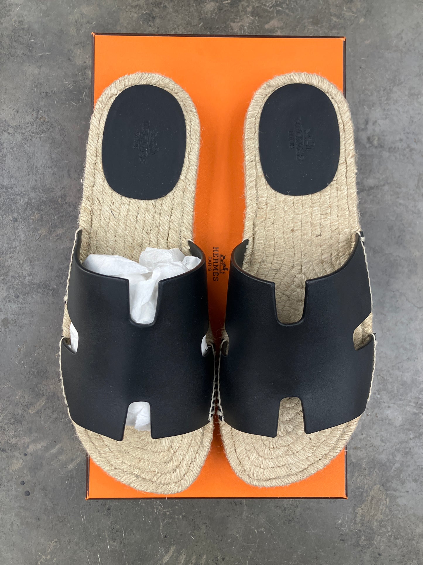 Hermes Antigua Espadrille Sandals Black - 43(10)