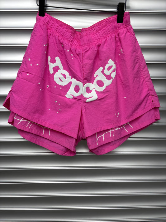 Brand New Pink Spider Shorts - L