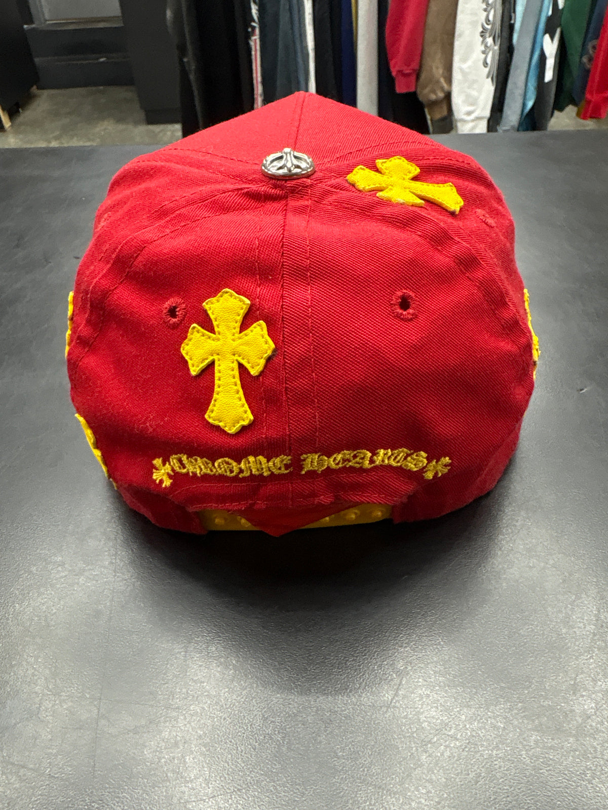 Chrome Heart Red/Yellow Cross Patch Hat**