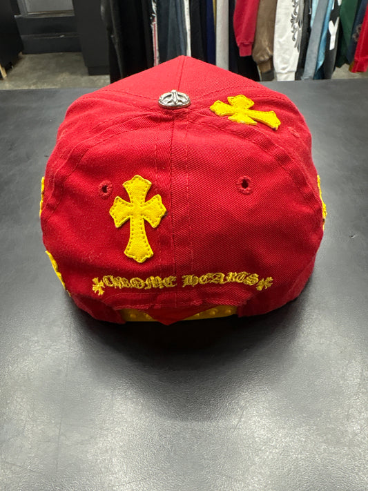 Chrome Heart Red/Yellow Cross Patch Hat**