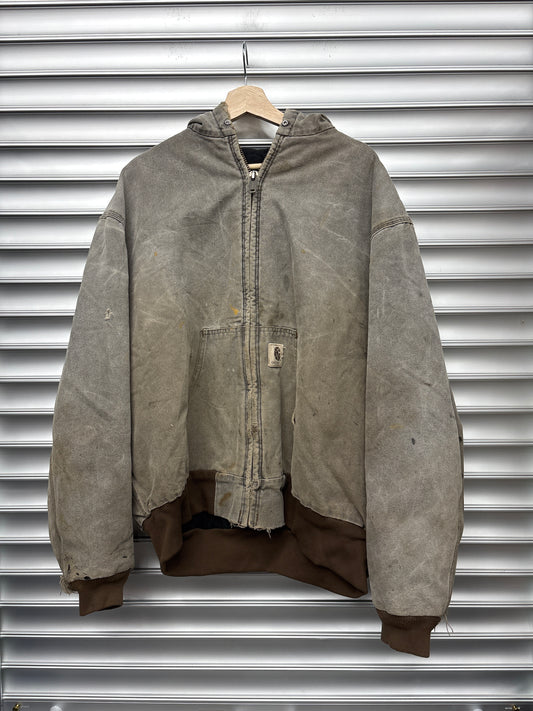 Vintage Tan Brown Carhartt Hooded Jacket - XXL**