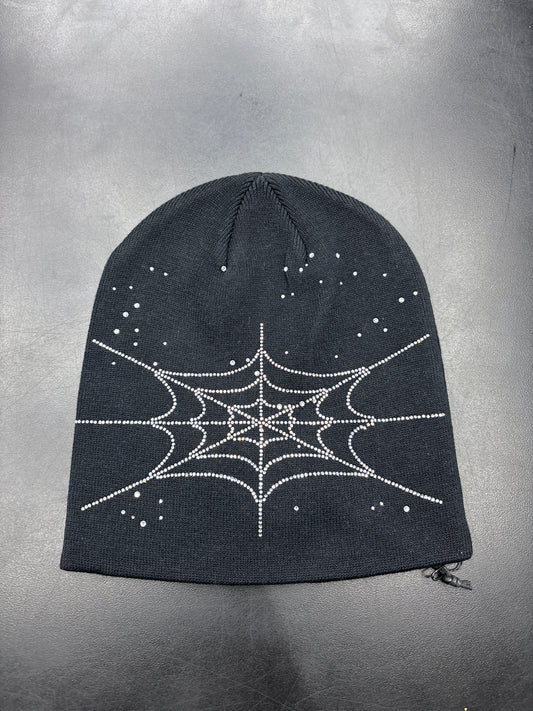 Spider Rhinestone Web Skully - OS