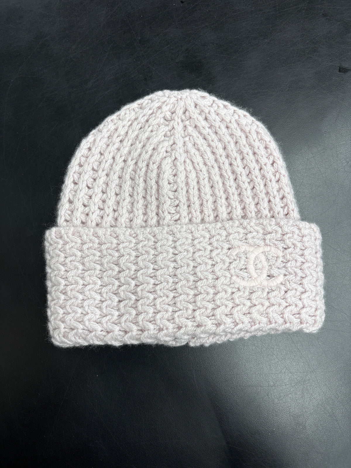 Chanel Pink Knit Beanie**