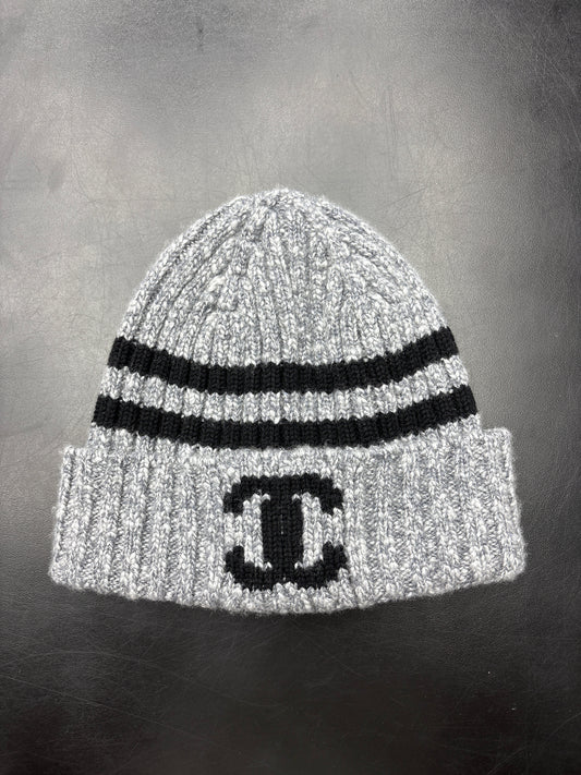 Chanel Grey Knit Beanie