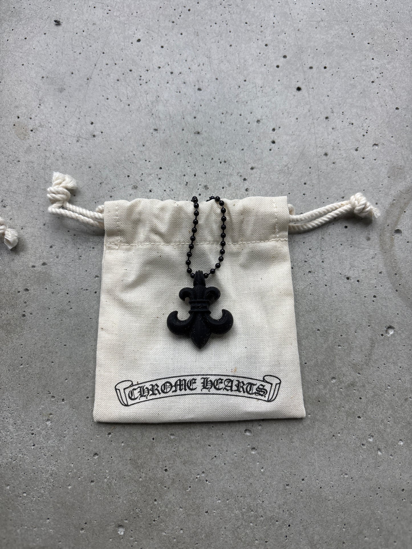 Chrome Hearts Silicon Black Fleur Pendant