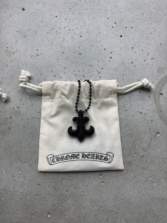 Chrome Hearts Silicon Black Fleur Pendant