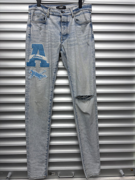 Amiri Patchwork Baby Blue Denim - 32