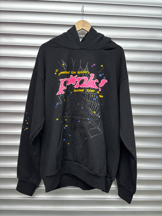 Spider Black/Pink Hoodie - XL
