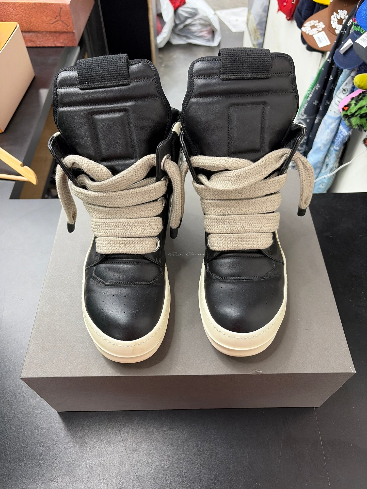 Rick Owen Geobasket Jumbo Lace Black (U) - 41(8)