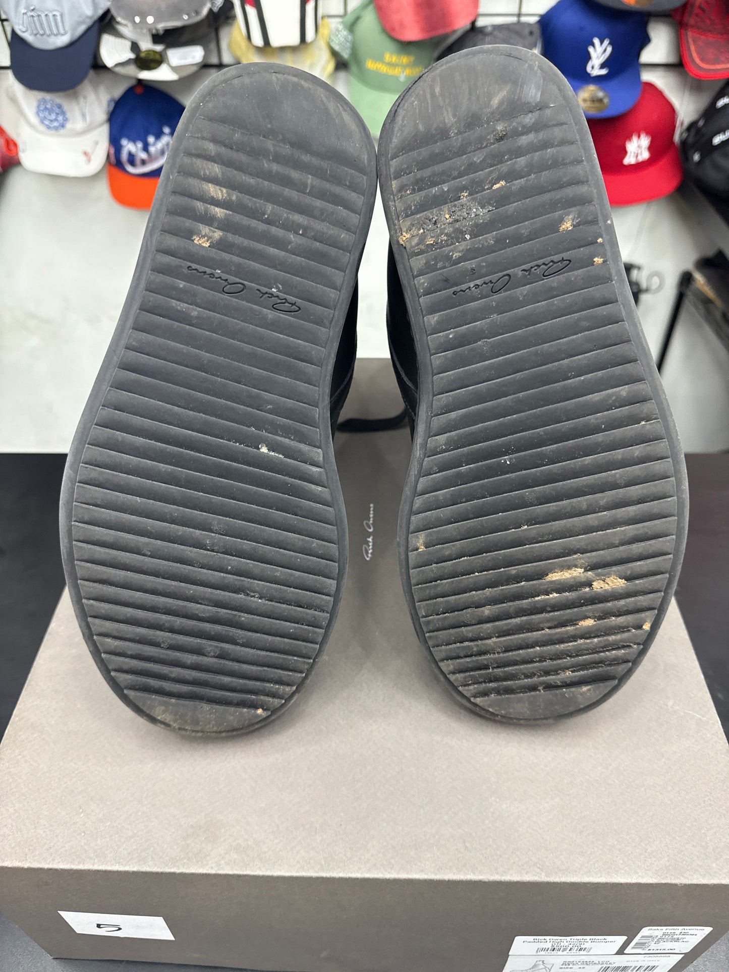 Rick Owen Triple Black Padded High Double Bumper (U) - 42(9)