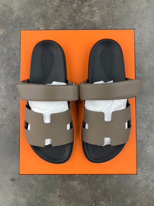Hermes Grey Chrypre Slides - 43(10)