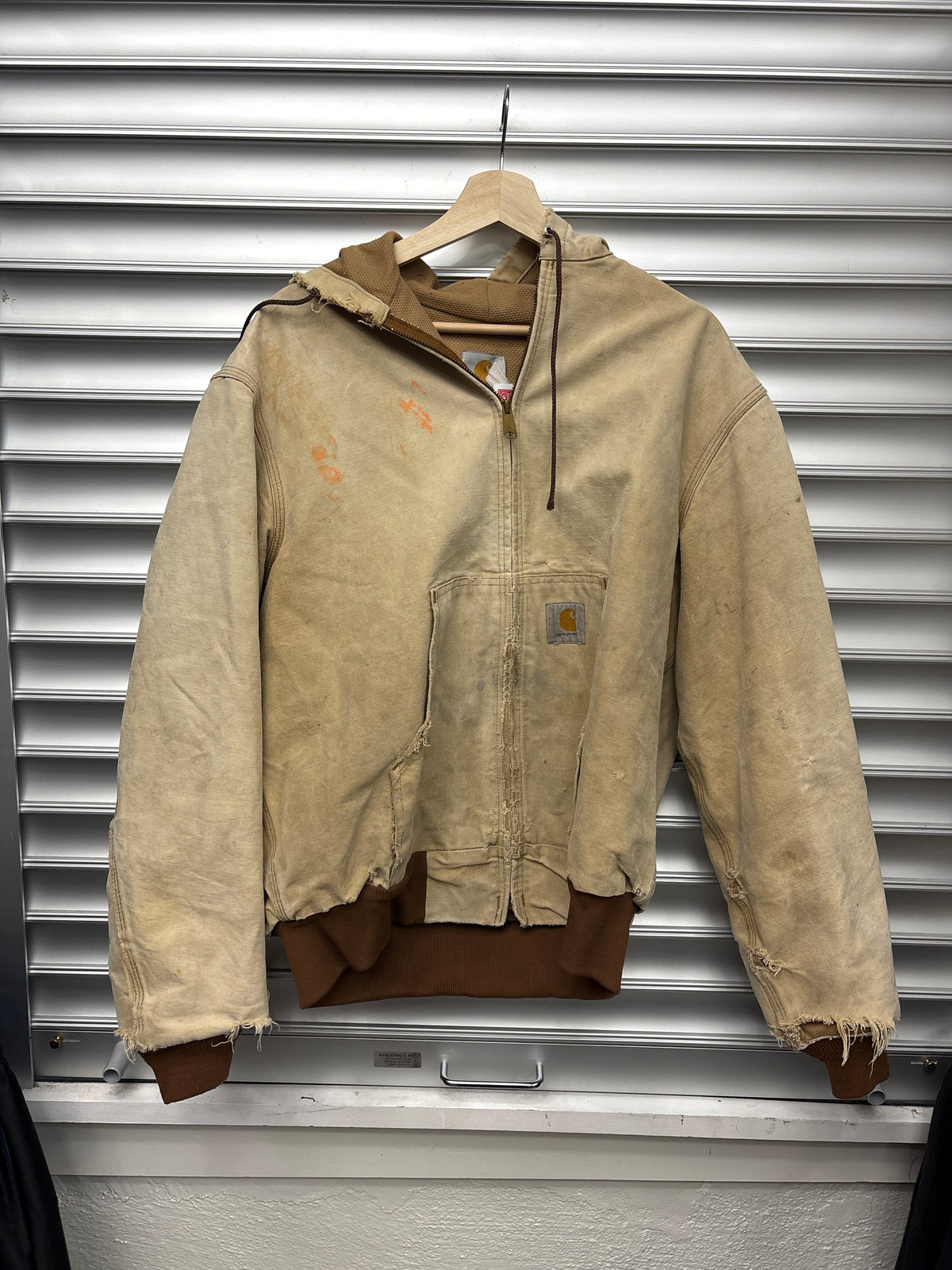 Vintage Light Tan Carhartt Hooded Jacket - L**