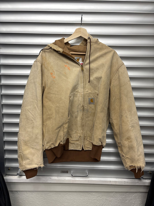 Vintage Light Tan Carhartt Hooded Jacket - L**