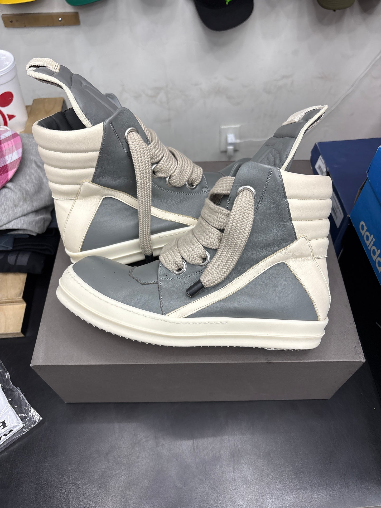 Rick Owen Geobasket Jumbo Lace Washed Indigo (U) - 43.5