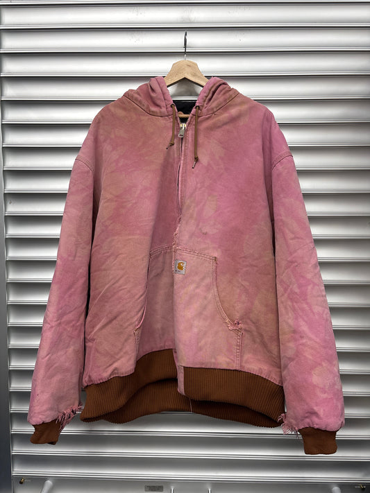 Vintage Pink Carhartt Hooded Jacket - XXL**