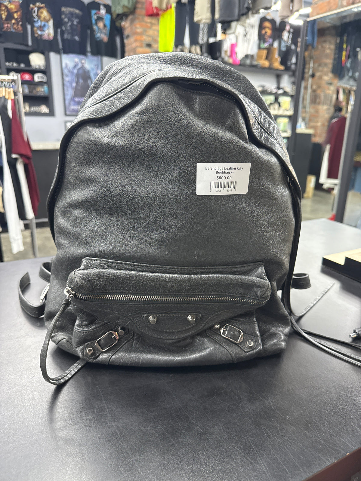 Balenciaga Leather City Bookbag **