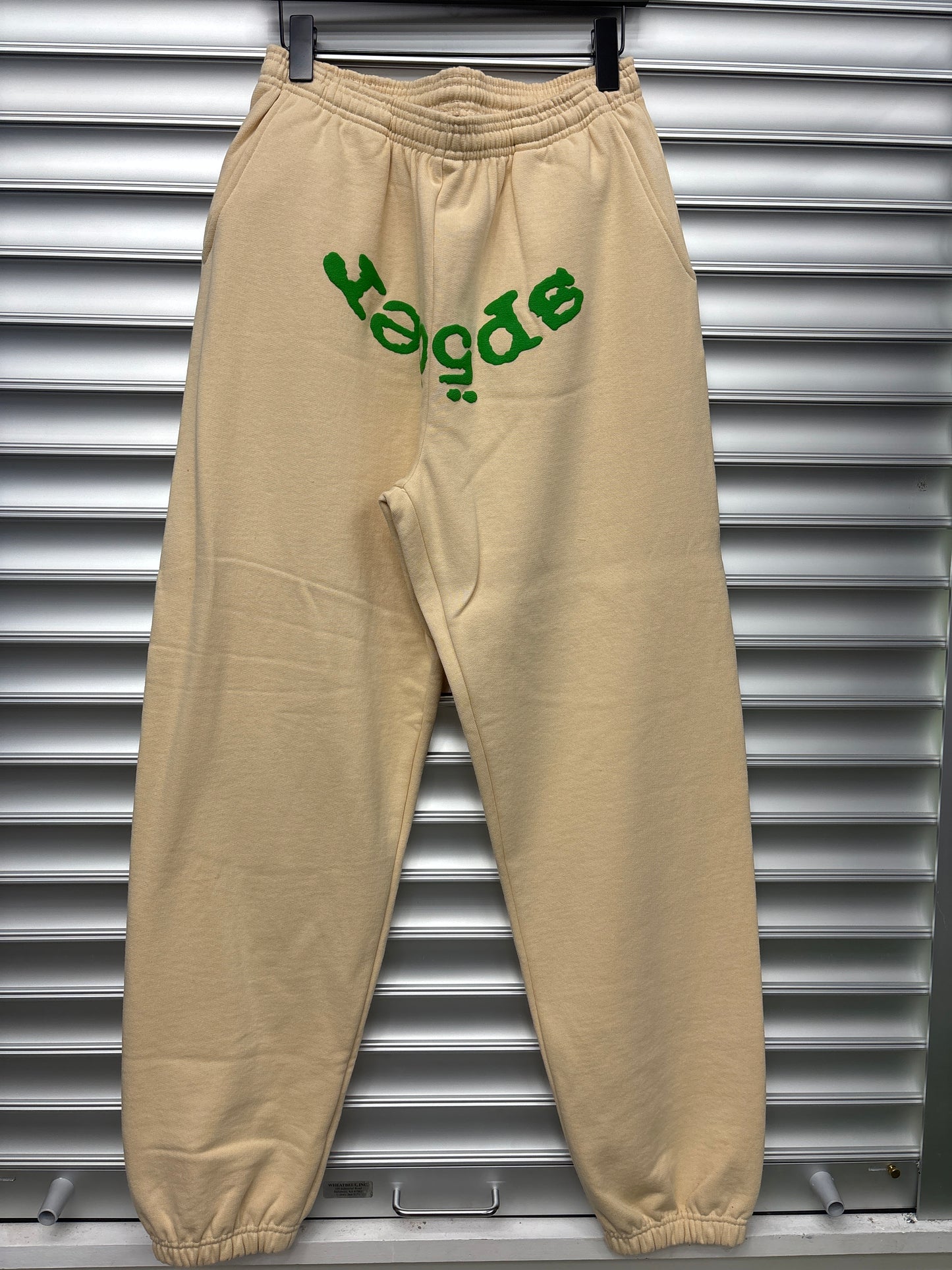 Spider Cream Green Sweatpants - L