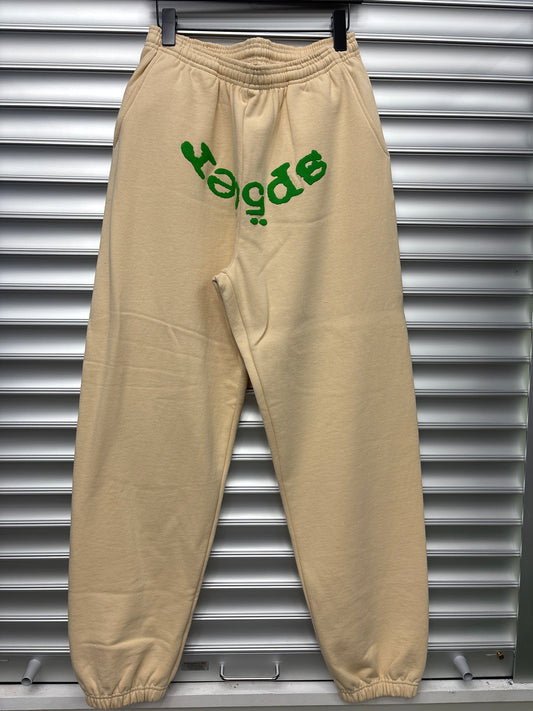 Spider Cream Green Sweatpants - L