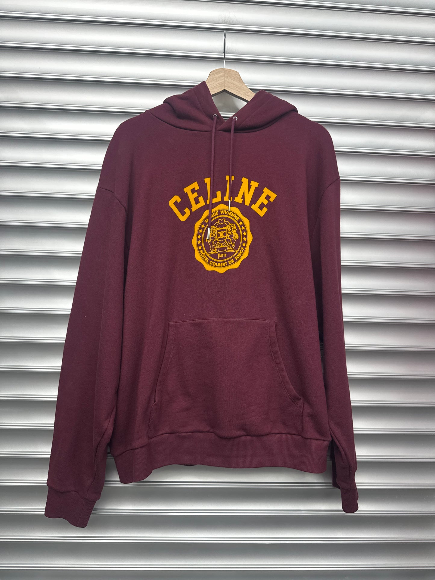 Celine Hotel Colbert De Torcy Burgundy Hoodie - XXL
