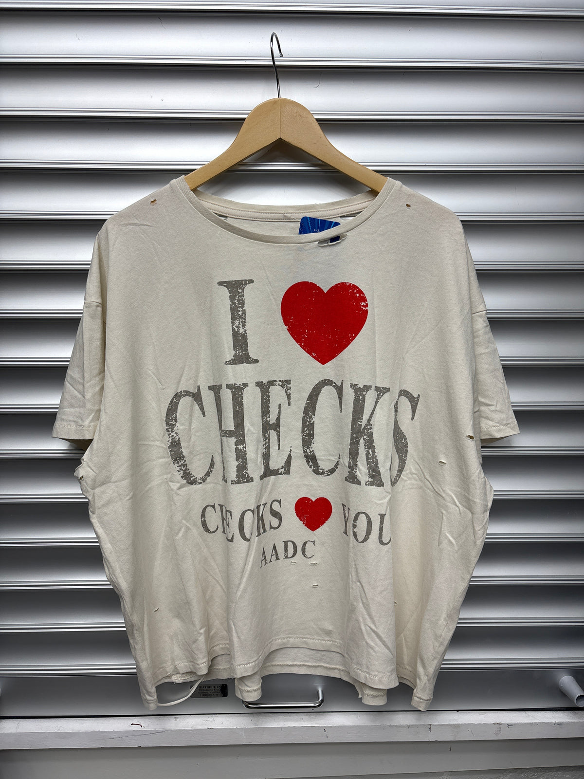 AADC White Checks Tee - L**