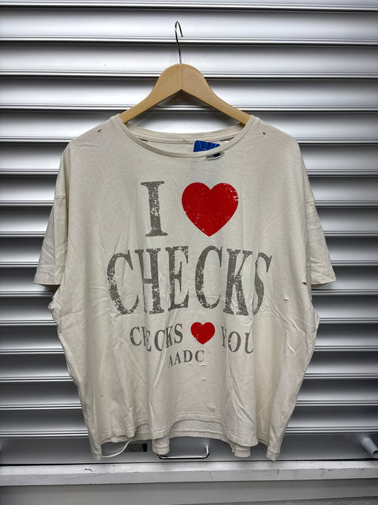 AADC White Checks Tee - L**