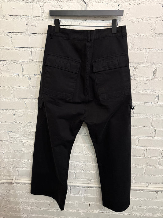 Rick Owens Black Cargos - L