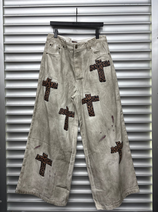 Bottega Desires Cheetah Patch Denim - 34**
