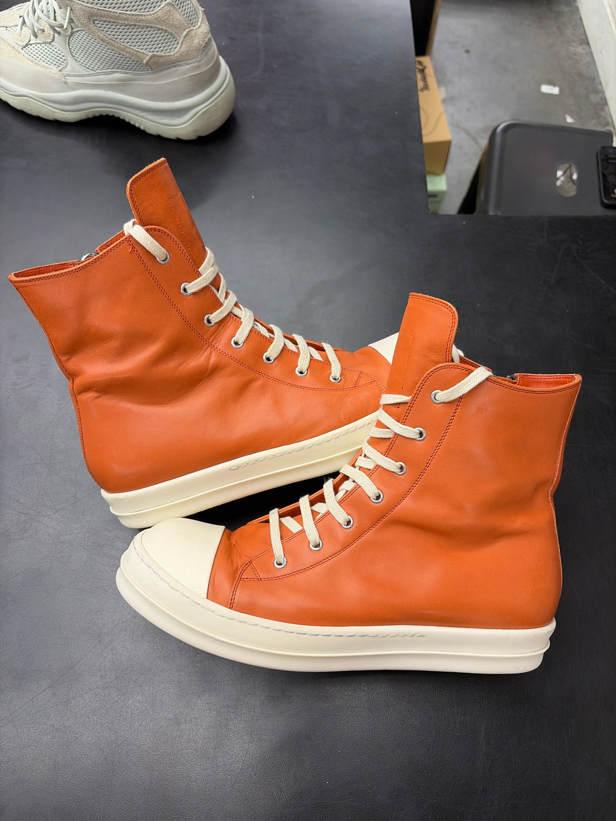 Rick Owen High Orange Leather (U) - 46(13) (NB)**