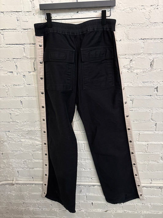 Rick Owens White Stripe Pusher Pants - L