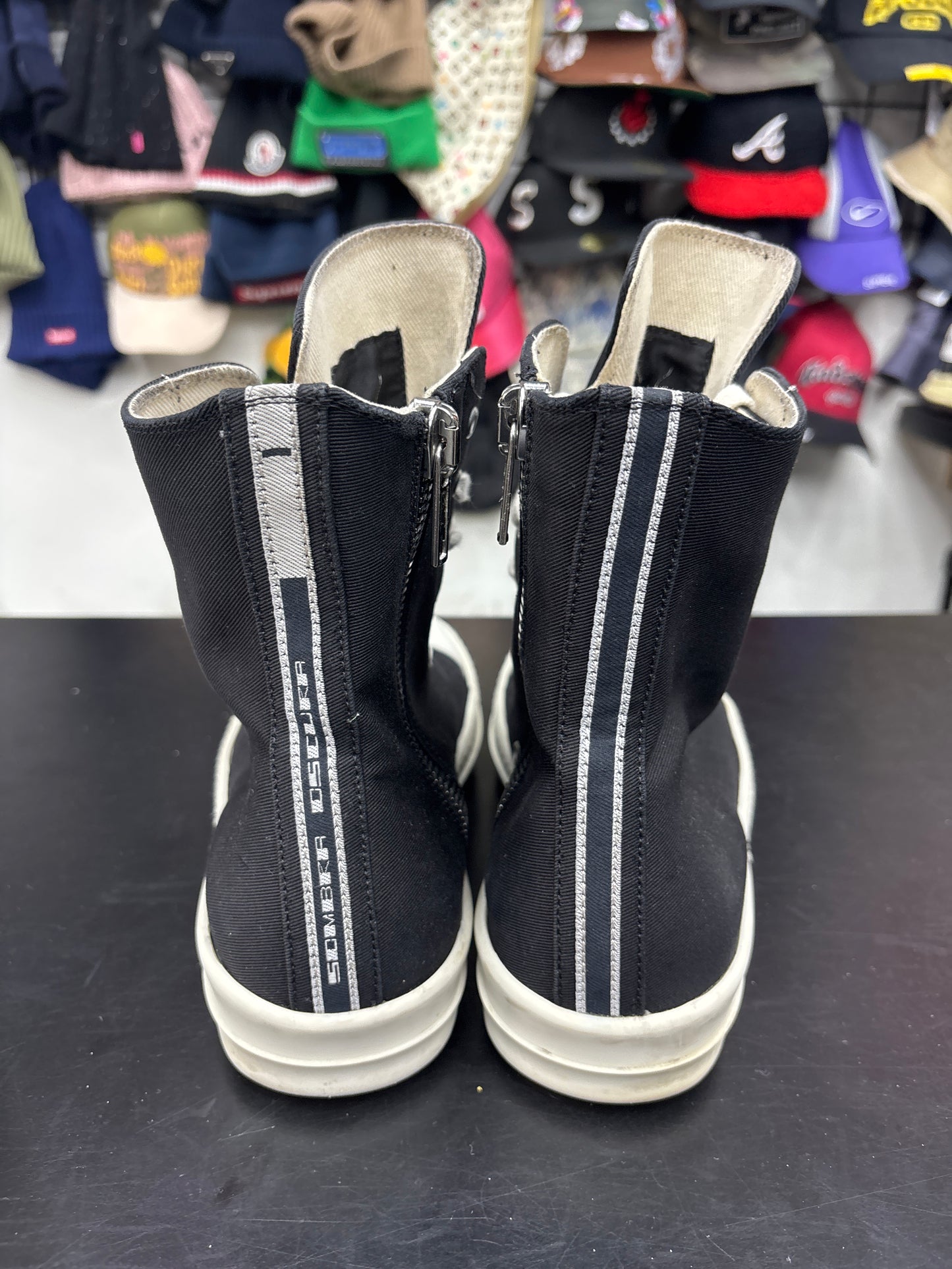 Rick Owen DRKSDHW High Canvas Black (U) - 41(8) (NB)