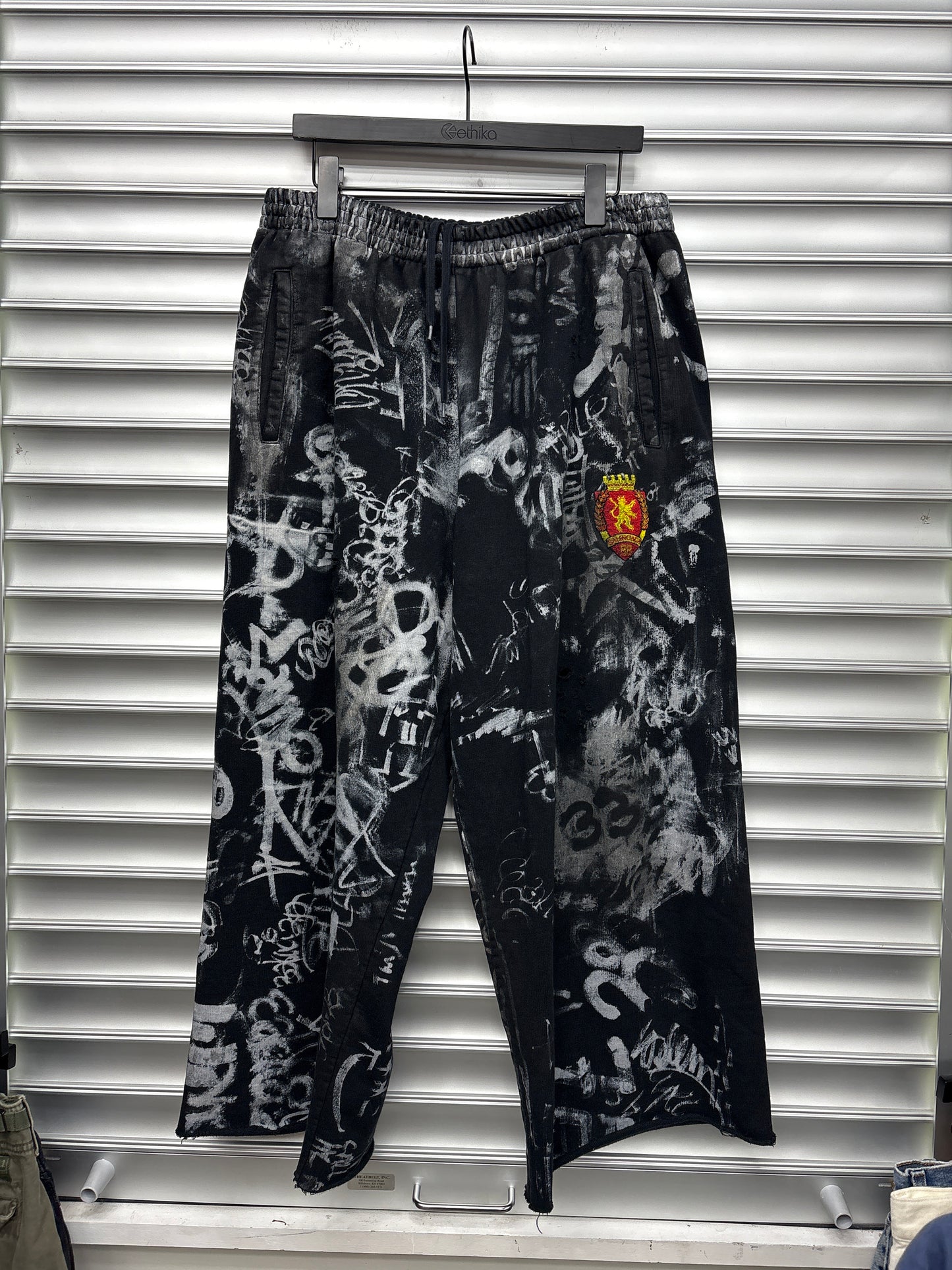 Balenciaga Black Grafitti Sweats (Cropped) - XL**