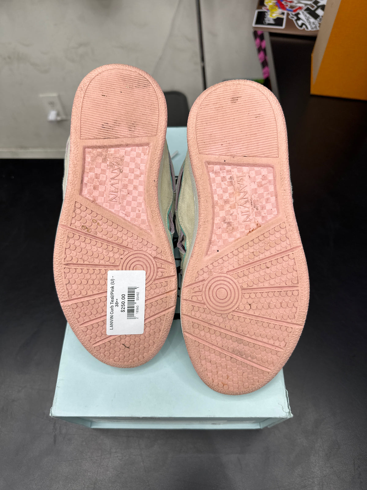 LANVIN Curb Teal/Pink (U) - 38**